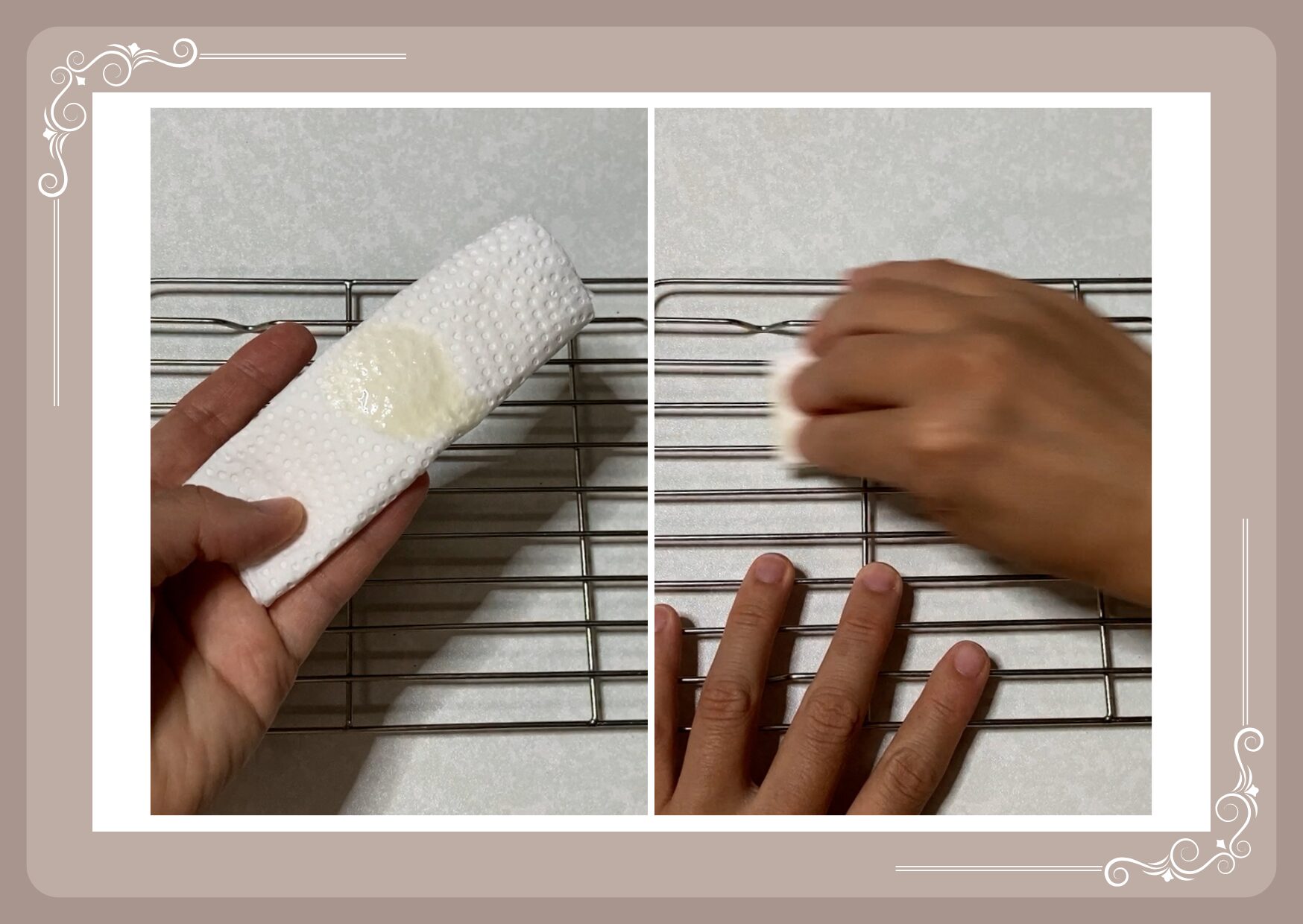 バット用の網に薄く油を塗る